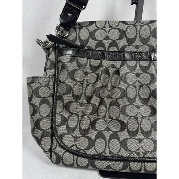 Coach‎ Ashley Signature Coated Canvas Flap Closure Messenger Diaper Shoulder Bag - Picture 3 of 16